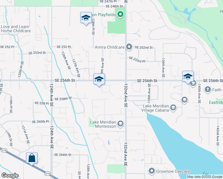 map of restaurants, bars, coffee shops, grocery stores, and more near 25630 130th Avenue Southeast in Kent