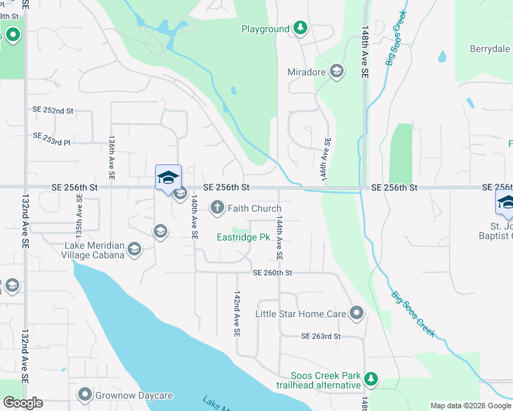 map of restaurants, bars, coffee shops, grocery stores, and more near 14315 Southeast 256th Place in Kent