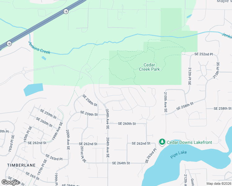 map of restaurants, bars, coffee shops, grocery stores, and more near 20404 Southeast 257th Street in Covington