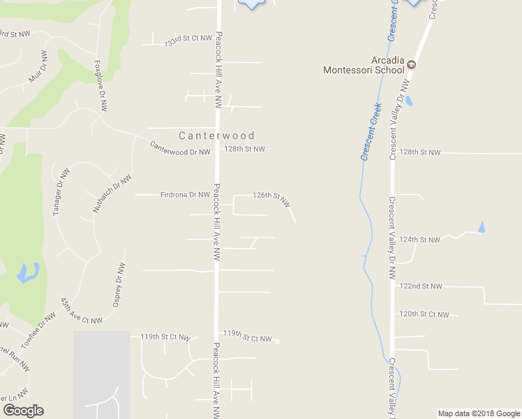map of restaurants, bars, coffee shops, grocery stores, and more near 3523 125th Street Northwest in Gig Harbor