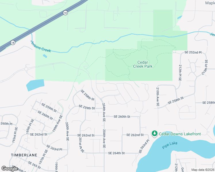 map of restaurants, bars, coffee shops, grocery stores, and more near 20404 Southeast 257th Street in Covington