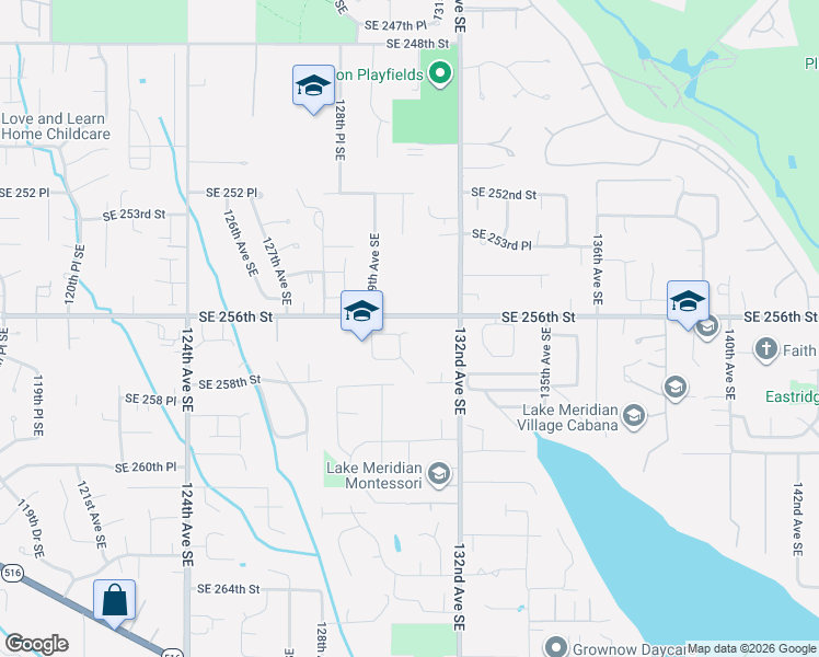map of restaurants, bars, coffee shops, grocery stores, and more near 25630 130th Avenue Southeast in Kent