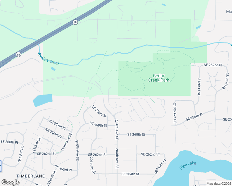 map of restaurants, bars, coffee shops, grocery stores, and more near 204th Place Southeast in Covington