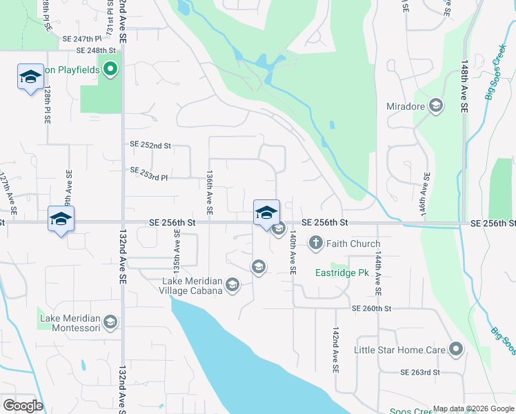 map of restaurants, bars, coffee shops, grocery stores, and more near 13810 Southeast 255th Place in Kent