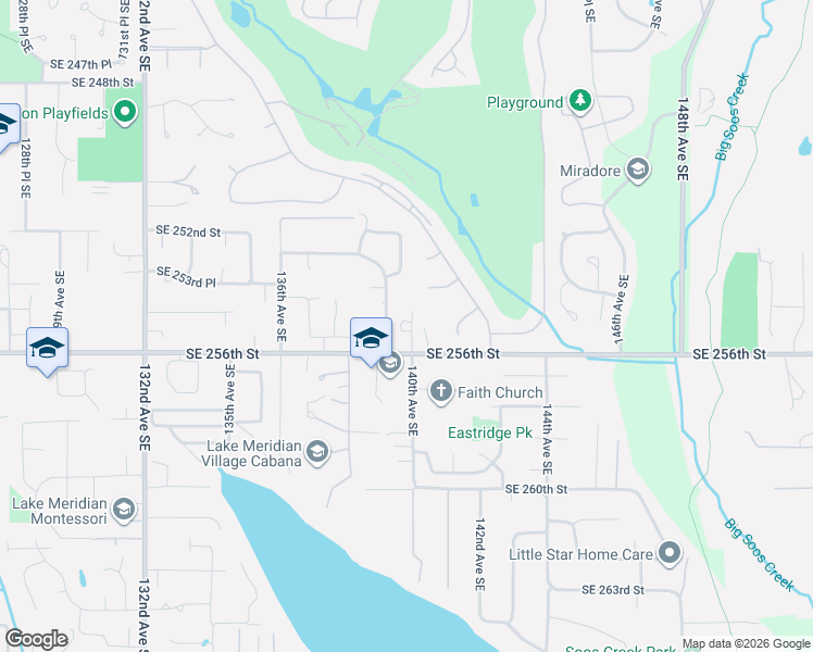 map of restaurants, bars, coffee shops, grocery stores, and more near 13926 Southeast 256th Street in Kent