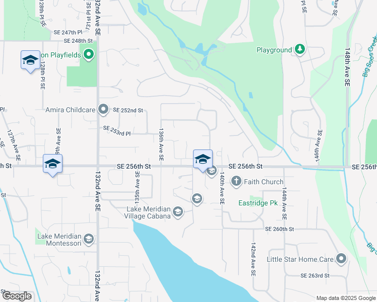 map of restaurants, bars, coffee shops, grocery stores, and more near 25536 137th Place Southeast in Kent