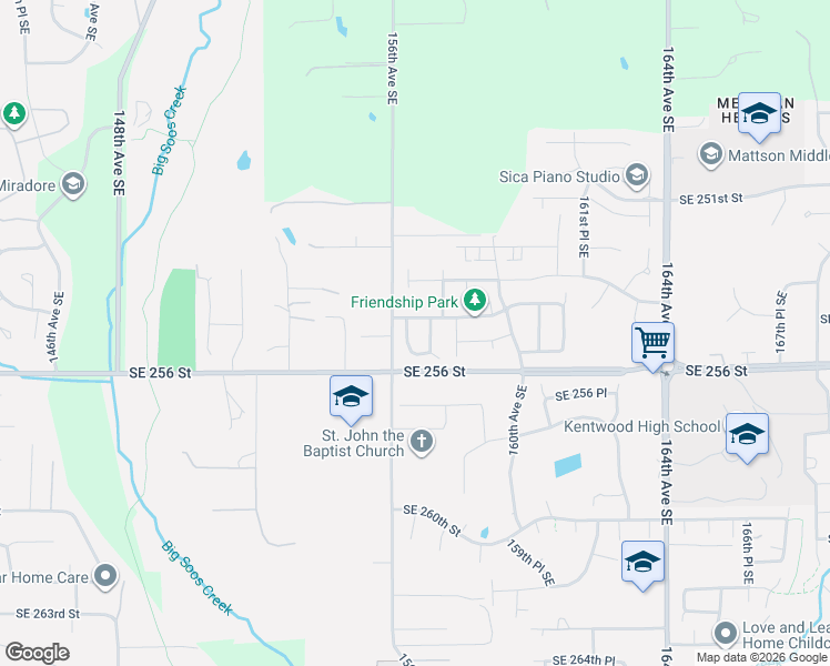 map of restaurants, bars, coffee shops, grocery stores, and more near 25515 156th Place Southeast in Covington