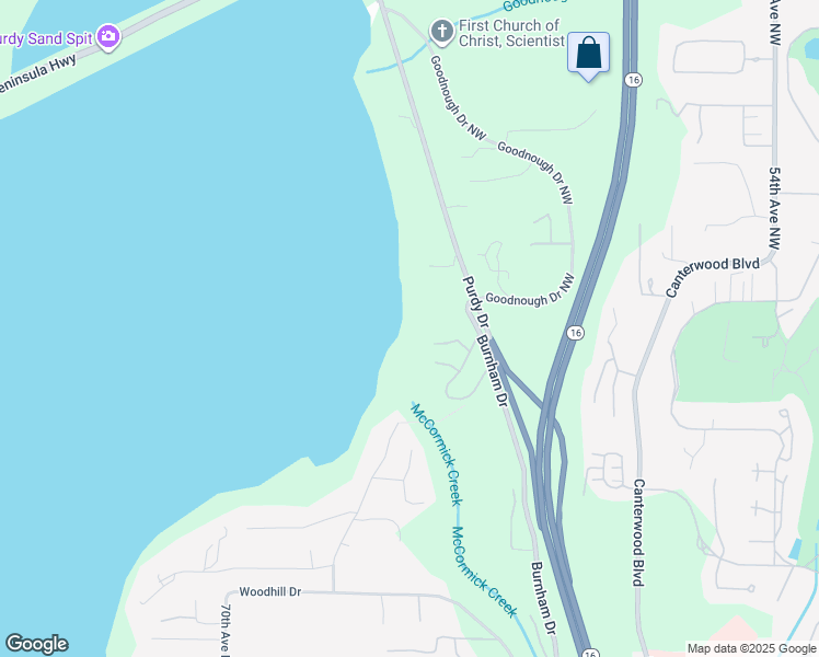 map of restaurants, bars, coffee shops, grocery stores, and more near 6425 126th Street Court in Gig Harbor