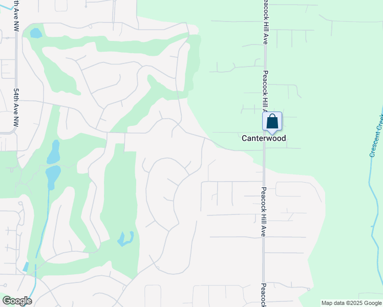 map of restaurants, bars, coffee shops, grocery stores, and more near 4215 127th Street Court Northwest in Gig Harbor