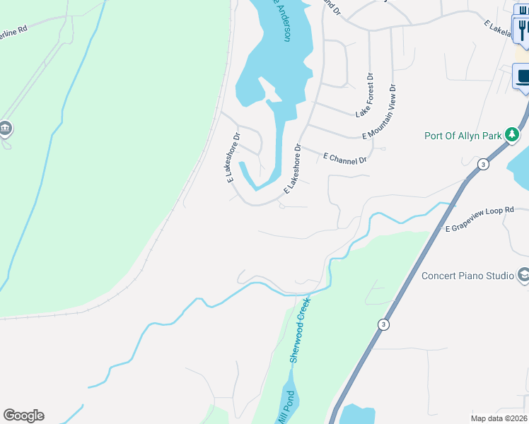 map of restaurants, bars, coffee shops, grocery stores, and more near 641 East Lakeshore Drive in Mason County