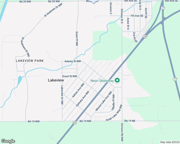 map of restaurants, bars, coffee shops, grocery stores, and more near 155 Adrian Avenue Northwest in Soap Lake