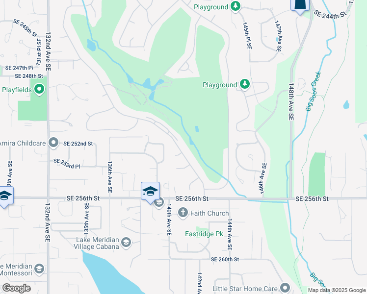 map of restaurants, bars, coffee shops, grocery stores, and more near 14016 Southeast 251st Street in Kent