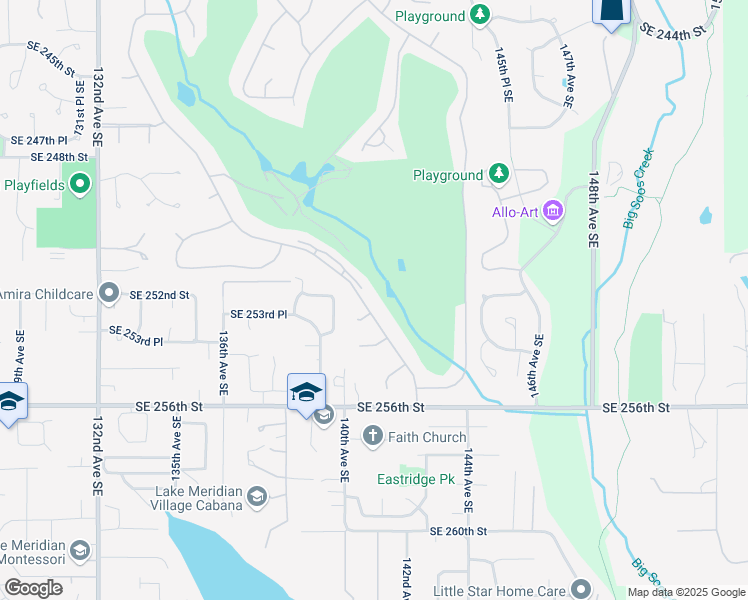 map of restaurants, bars, coffee shops, grocery stores, and more near 14016 Southeast 251st Street in Kent