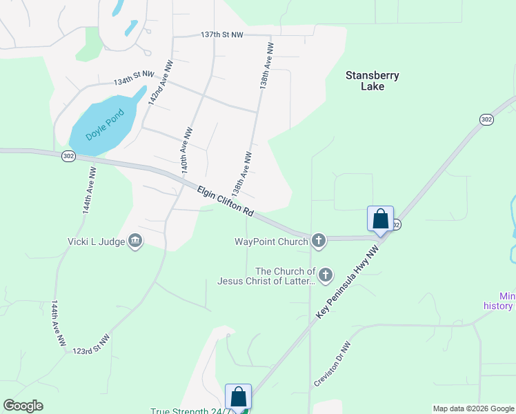 map of restaurants, bars, coffee shops, grocery stores, and more near 13618 130th Street Northwest in Gig Harbor