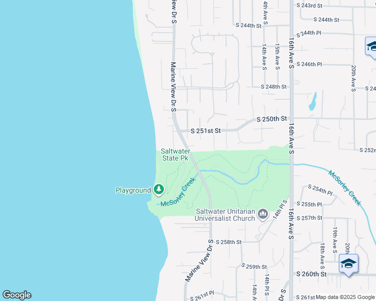 map of restaurants, bars, coffee shops, grocery stores, and more near 24437 Marine View Drive South in Des Moines