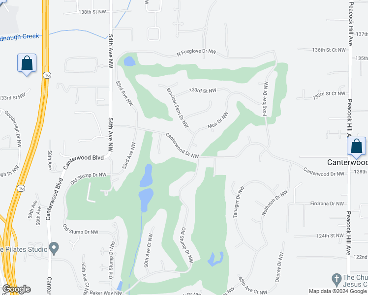 map of restaurants, bars, coffee shops, grocery stores, and more near 12912 Muir Drive Northwest in Gig Harbor