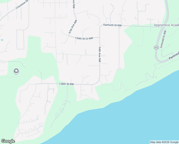 map of restaurants, bars, coffee shops, grocery stores, and more near 12916 97th Avenue Northwest in Gig Harbor