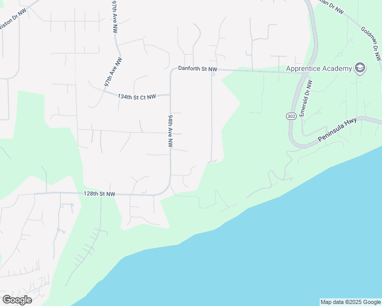 map of restaurants, bars, coffee shops, grocery stores, and more near 13025 94th Avenue Northwest in Gig Harbor