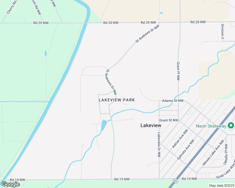 map of restaurants, bars, coffee shops, grocery stores, and more near 19545 Saint Andrews Drive Northwest in Soap Lake