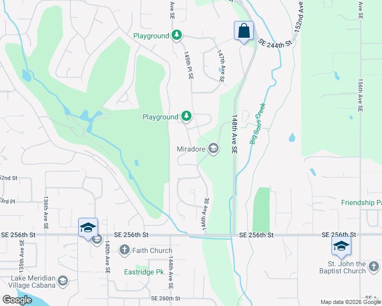 map of restaurants, bars, coffee shops, grocery stores, and more near 24927 144th Place Southeast in Kent