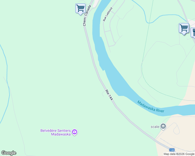 map of restaurants, bars, coffee shops, grocery stores, and more near 590 New Brunswick 144 in Edmundston