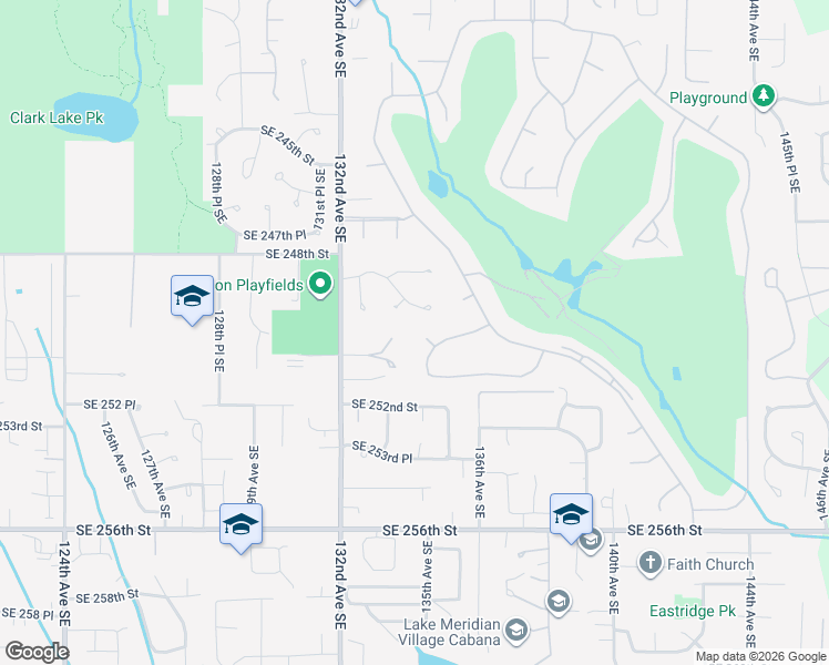 map of restaurants, bars, coffee shops, grocery stores, and more near 25050 132nd Avenue Southeast in Kent