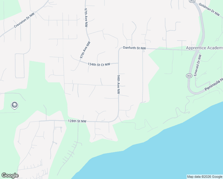 map of restaurants, bars, coffee shops, grocery stores, and more near 13112 94th Avenue Northwest in Gig Harbor