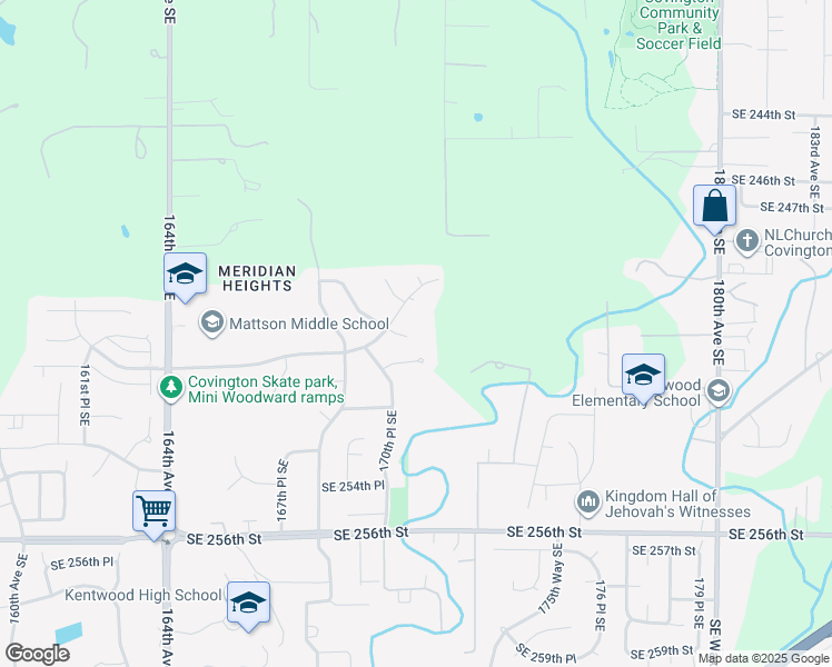 map of restaurants, bars, coffee shops, grocery stores, and more near 25118 170th Way Southeast in Covington