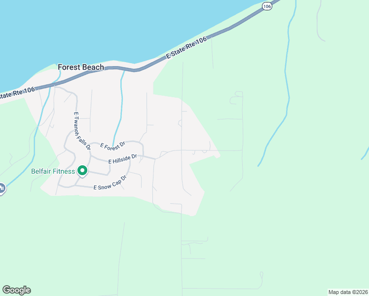 map of restaurants, bars, coffee shops, grocery stores, and more near 450 East Hillside Drive in Belfair
