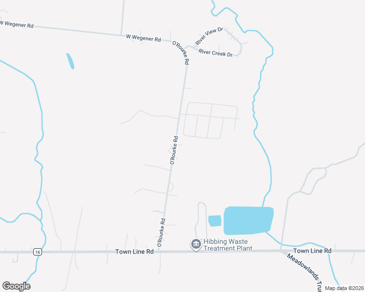 map of restaurants, bars, coffee shops, grocery stores, and more near 3600 O'Rourke Road in Hibbing