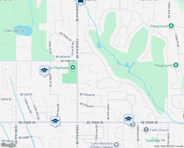 map of restaurants, bars, coffee shops, grocery stores, and more near 24904 133rd Court Southeast in Kent