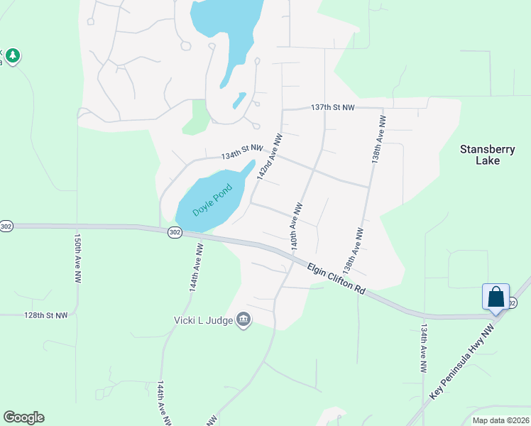 map of restaurants, bars, coffee shops, grocery stores, and more near 14026 132nd Street Northwest in Gig Harbor