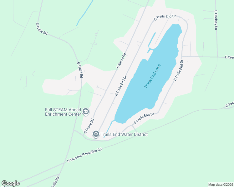 map of restaurants, bars, coffee shops, grocery stores, and more near 2157 East Trails End Drive in Belfair