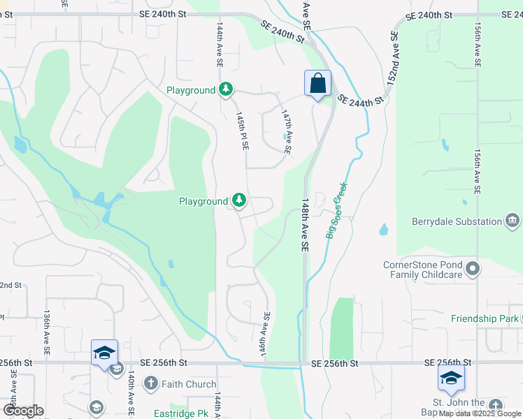 map of restaurants, bars, coffee shops, grocery stores, and more near 24857 145th Lane Southeast in Kent