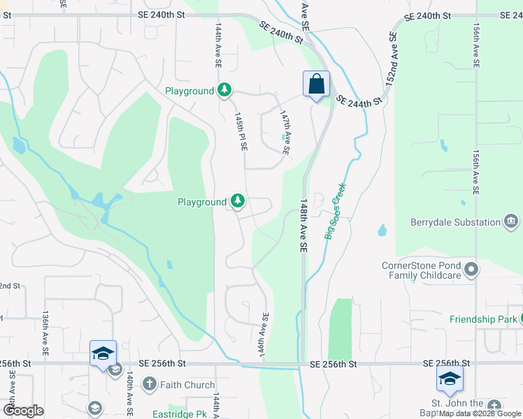 map of restaurants, bars, coffee shops, grocery stores, and more near 24835 145th Lane Southeast in Kent
