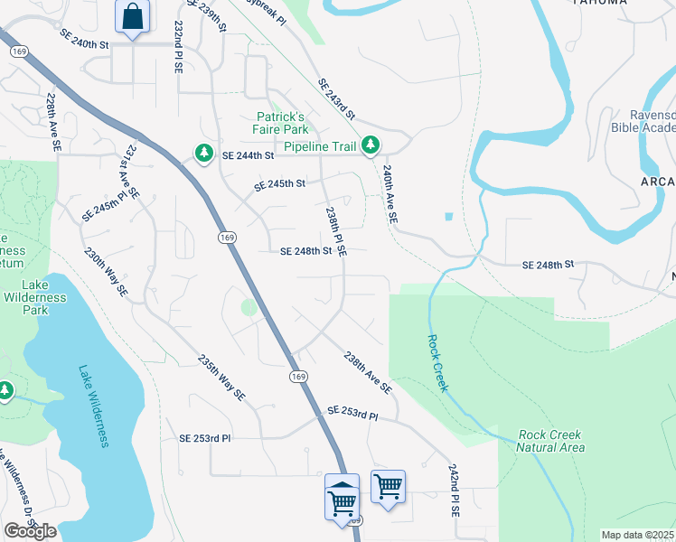 map of restaurants, bars, coffee shops, grocery stores, and more near 23720 Southeast 248th Place in Maple Valley