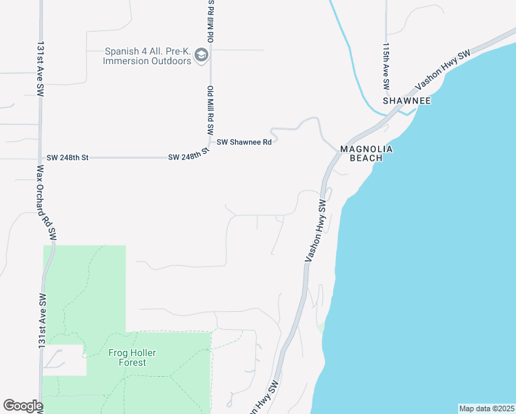 map of restaurants, bars, coffee shops, grocery stores, and more near 12040 Southwest 250th Way in Vashon