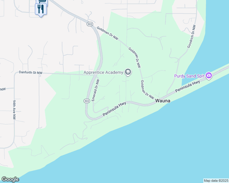 map of restaurants, bars, coffee shops, grocery stores, and more near 13408 83rd Avenue Northwest in Gig Harbor