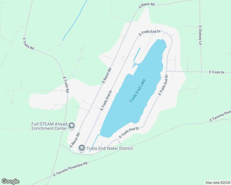 map of restaurants, bars, coffee shops, grocery stores, and more near 1911 East Trails End Drive in Belfair