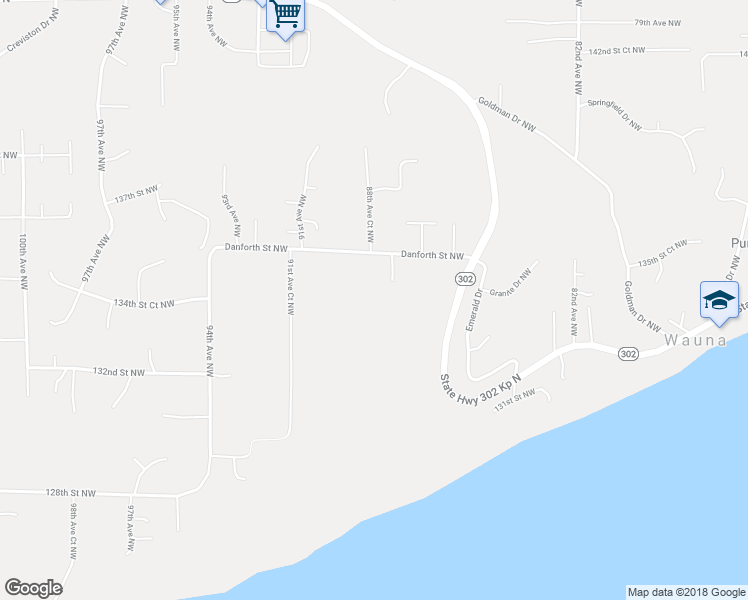map of restaurants, bars, coffee shops, grocery stores, and more near 8814 Danforth Street Northwest in Gig Harbor