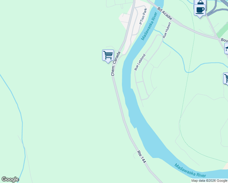 map of restaurants, bars, coffee shops, grocery stores, and more near 681 Chemin Canada in Edmundston