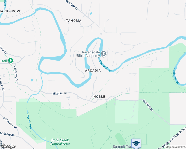 map of restaurants, bars, coffee shops, grocery stores, and more near 24519 250th Avenue Southeast in Maple Valley
