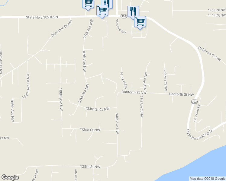 map of restaurants, bars, coffee shops, grocery stores, and more near 9402 136th Street Court Northwest in Gig Harbor