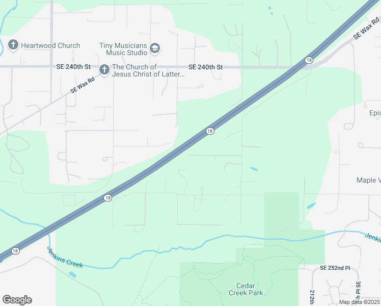 map of restaurants, bars, coffee shops, grocery stores, and more near 20430 Southeast 245th Place in Maple Valley