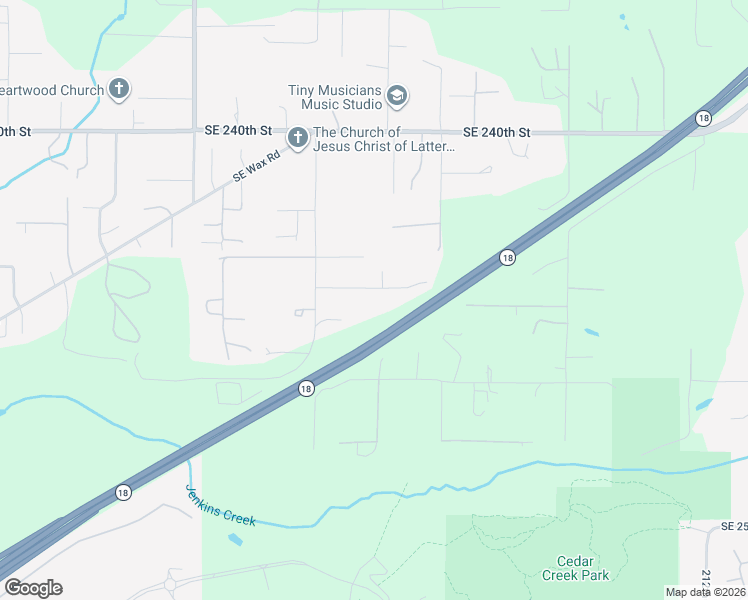 map of restaurants, bars, coffee shops, grocery stores, and more near 20155 Southeast 245th Street in Maple Valley