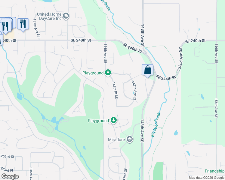 map of restaurants, bars, coffee shops, grocery stores, and more near 24501 145th Place Southeast in Kent