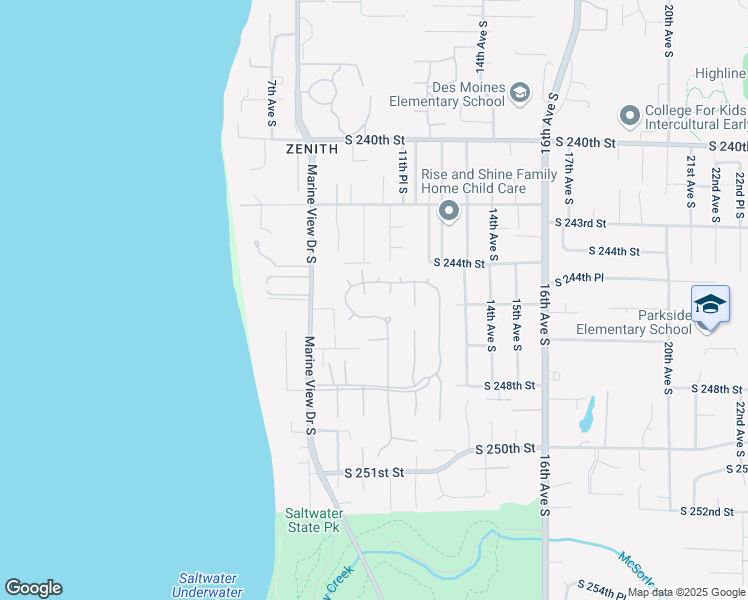 map of restaurants, bars, coffee shops, grocery stores, and more near 24434 10th Avenue South in Des Moines