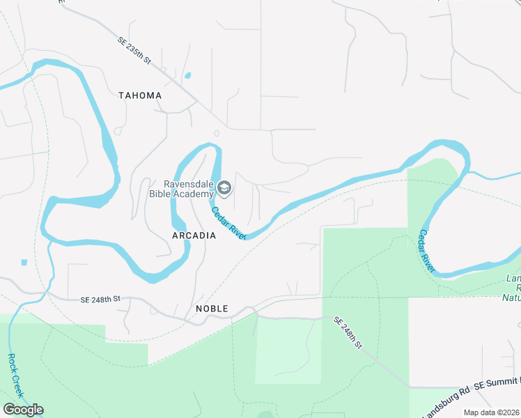 map of restaurants, bars, coffee shops, grocery stores, and more near 25231 Southeast 243rd Street in Maple Valley