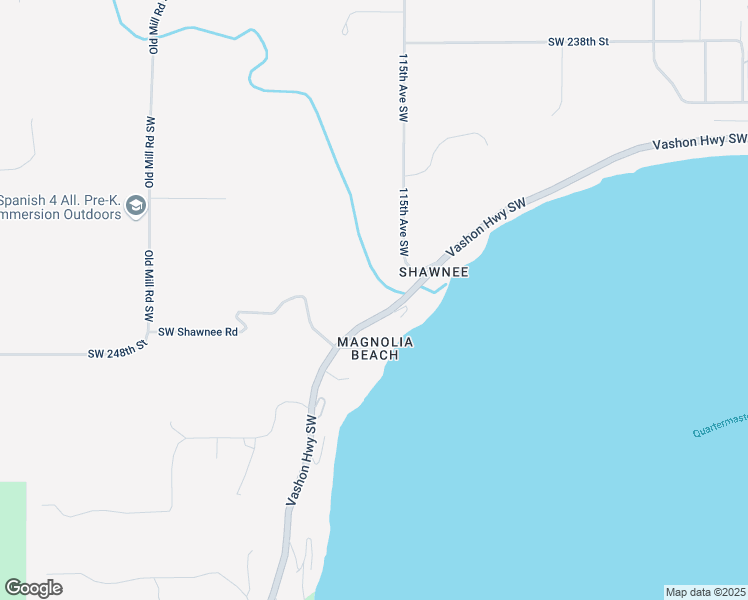 map of restaurants, bars, coffee shops, grocery stores, and more near 24663 Vashon Highway Southwest in Vashon