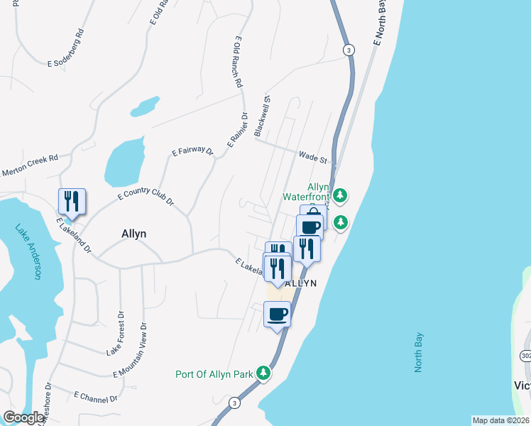 map of restaurants, bars, coffee shops, grocery stores, and more near 20 East Blackwell Street in Mason County